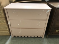 JOHN LEWIS ANYDAY HEM 3 DRAWER CHEST IN BLUSH - RRP £399 (COLLECTION OR OPTIONAL DELIVERY)