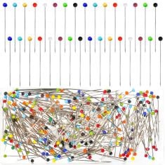 30 X 300 PIECES MULTICOLOR SEWING PINS,38 MM LONG STRAIGHT GLASS HEAD PINS FOR DRESSMAKING, QUILTING, FABRIC, JEWELLERY & CRAFTS. (DELIVERY ONLY)
