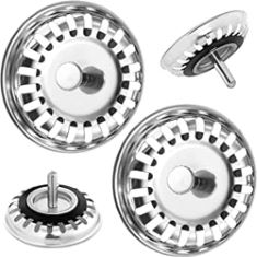 50 X 2 PACK KITCHEN SINK STRAINER PLUG, STAINLESS STEEL SINK DRAINER WASTE PLUG BASKET STRAINER AND PLUG REPLACEMENT FOR KITCHEN SINK (PLUG DIA-79.3MM). (DELIVERY ONLY)