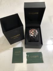 1 X GAMAGES LONDON INNOVATOR STEEL BLACK WATCH - RRP £695 (DELIVERY ONLY)