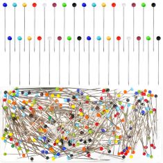 85 X 300 PIECES MULTICOLOR SEWING PINS,38 MM LONG STRAIGHT GLASS HEAD PINS FOR DRESSMAKING, QUILTING, FABRIC, JEWELLERY & CRAFTS. (DELIVERY ONLY)