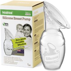 19 X HAAKAA MANUAL BREAST PUMP, CLEAR, 4OZ/100ML. (DELIVERY ONLY)