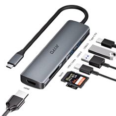 QTY OF ITEMS TO INLCUDE ASSORTED ADAPTERS TO INCLUDE OVILEAF 7 IN 1 USB-C HUB - MULTIPORT ADAPTER WITH 2 USB 3.0, USB-C, 100W PD, SD/TF CARD READER, 4K HDMI, DOCKING STATION FOR MACBOOK, IPAD PRO, WI