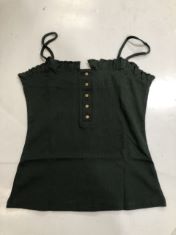 57 X WOMEN’S SUMMER SPAGHETTI STRAP TOP IN GREEN ASSORTED SIZES TO INCLUDE MEDIUM . (DELIVERY ONLY)