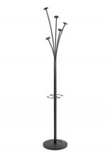 6 X ALBA FESTIVAL HAT AND COAT STAND TUBULAR STEEL WITH UMBRELLA HOLDER AND 5 PEGS BLACK REF PMFESTY N. (DELIVERY ONLY)