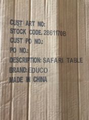 2 X SAFARI TABLE . (DELIVERY ONLY)
