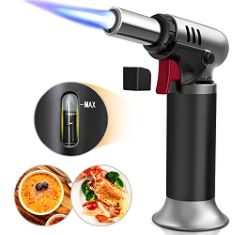 20 X CGZZ BLOW TORCH, KITCHEN FLAMETHROWER, CULINARY COOKING TORCH WITH FUEL GAUGE, REFILLABLE FOOD KITCHEN TORCH WITH ADJUSTABLE FLAME & LOCK, FOR COOKING. (DELIVERY ONLY)