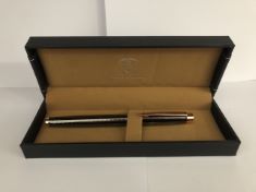 RUCKSTUHL STAINLESS STEEL LUXURY PEN IN GIFT BOX – BLACK & ROSE GOLD COLOUR CASE - HAND ASSEMBLED (DELIVERY ONLY)
