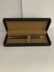 RUCKSTUHL STAINLESS STEEL LUXURY PEN IN GIFT BOX – BLACK & ROSE GOLD COLOUR CASE - HAND ASSEMBLED (DELIVERY ONLY)