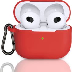 QTY OF ITEMS TO INLCUDE ASSORTED ITEMS TO INCLUDE CASE COVER COMPATIBLE WITH AIRPODS 3, SILICONE CASE FOR AIRPODS 3RD, SHOCK ABSORPTION PROTECTIVE CASE FOR AIRPODS 3RD GENERATION WITH KEYCHAIN,RED, 1