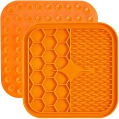 64 X GENERIC SLOW FEEDING LICKING MAT FOR DOGS, SUITABLE OF BATHING, GROOMING, TRAINING AND FOOD, DOG LICK WITH 15CM SQUARE 48 SUCTION CUPS, NO. (DELIVERY ONLY)