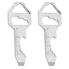 QTY OF ITEMS TO INLCUDE UKFDC-852PCS 24 IN 1 MULTI TOOL KEY MULTIFUNCTION KEY SHAPED POCKET TOOL STAINLESS STEEL KEY SHAPED POCKET TOOL FOR OUTDOOR,SILVER,8*6*0.6, STAINLESS STEEL TWEEZERS SET, 4 PIE
