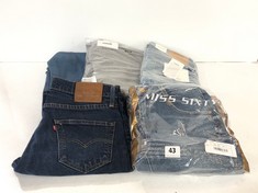 5 X ASSORTED CLOTHING TO INCLUDE MISS SIXTY WOMEN'S JEANS IN DARK BLUE SIZE 29 (DELIVERY ONLY)