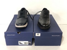 ROCKPORT MEN'S SHOES IN BLACK UK 11 TO INCLUDE ROCKPORT BRONSON PLAIN TOE SHOES IN NAVY MARINE UK 10 (DELIVERY ONLY)