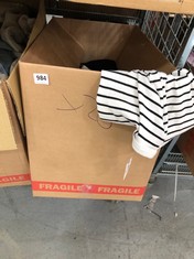 BOX OF 20 X ASSORTED CLOTHING ITEMS TO INCLUDE MAEVE STRIPED BLACK AND WHITE TOP SIZE M (DELIVERY ONLY)