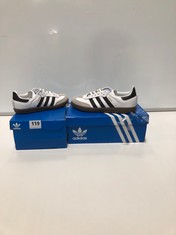 2 X ADIDAS CHILDREN'S SAMBA TRAINERS WHITE/BLACK 1 X SIZE 11.5, 1 X SIZE 2.5 (DELIVERY ONLY)