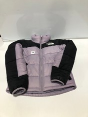 NORTH FACE PUFFER JACKET MAUVE/BLACK SIZE SM (DELIVERY ONLY)