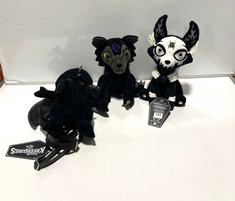 3X ASSORTED KILLSTAR KREEPTURES TO INCLUDE BLACK AND WHITE CANINE PLUSH TOY 1393/3000 #88076 (DELIVERY ONLY)