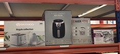 4 X ASSORTED KITCHEN ITEMS TO INCLUDE DAEWOO 2 LITRE COMPACT AIR FRYER (DELIVERY ONLY)