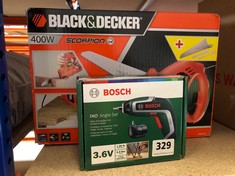 BLACK & DECKER 400W SCORPION RECIPROCATING SAW TO INCLUDE BOSCH IXO ANGLE SET CORDLESS SCREWDRIVER (DELIVERY ONLY)