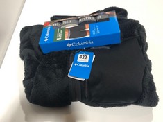 COLUMBIA FLUFFY FLEECE JACKET BLACK SIZE M TO INCLUDE COLUMBIA BOXER BRIEFS MULTI SIZE M (DELIVERY ONLY)