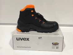 UVEX SAFETY BOOTS BLACK/ORANGE SIZE 42 (DELIVERY ONLY)