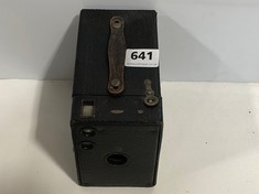 A LARGE ANTIQUE BOX BROWNIE CAMERA (DELIVERY ONLY)