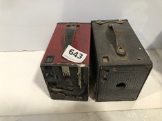 2 X ANTIQUE BOX CAMERAS (DELIVERY ONLY)