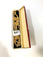 A 24" 22 CARAT GOLD PLATED CHAIN, BOXED (DELIVERY ONLY)