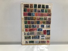 A BUNDLE OF BRITISH AND FOREIGN VINTAGE STAMPS ON SHEETS (DELIVERY ONLY)