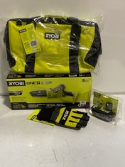 4 X ASSORTED RYOBI ITEMS TO INCLUDE RYOBI ONE + HP BRUSHLESS CORDLESS 15CM PRUNING SAW (DELIVERY ONLY)