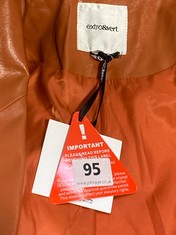 EXTRO & VERT PU TRENCH COAT ORANGE WITH FAUX FUR CUFFS SIZE 12 (DELIVERY ONLY)