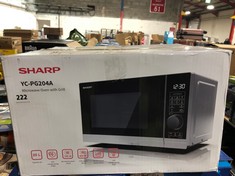 SHARP MICROWAVE OVEN WITH GRILL & RUSSELL HOBBS LEGACY COMPACT CREAM DIGITAL MICROWAVE (DELIVERY ONLY)