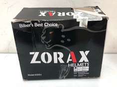 ZORAX SAFARI MOTORBIKE HELMET IN BLACK AND WHITE SIZE M (DELIVERY ONLY)