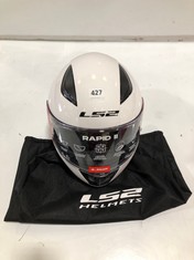 LS2 HELMETS RAPID SOLID MOTORCYCLE HELMET IN WHITE SIZE LARGE (DELIVERY ONLY)