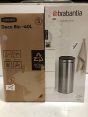 2 X ASSORTED ITEMS TO INCLUDE BRABANTIA 30L TOUCH BIN (DELIVERY ONLY)