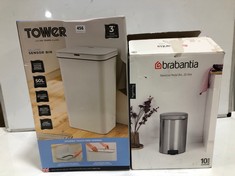 BRABANTIA NEWLCON 20L PEDAL BIN TO INCLUDE TOWER 50L SENSOR BIN (DELIVERY ONLY)