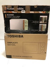 RUSSELL HOBBS SCANDI COMPACT MANUAL MICROWAVE OVEN TO INCLUDE TOSHIBA MICROWAVE OVEN - MODEL NO. MW2-AM20PF(BK) (DELIVERY ONLY)
