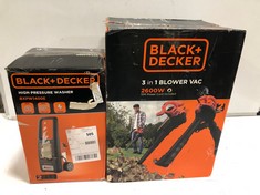 BLACK & DECKER 3 IN 1 BLOWER & VAC & BLACK & DECKER HIGH PRESSURE WASHER (DELIVERY ONLY)