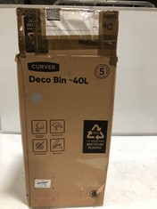 CURVER DECO BIN 40 LITRE IN SILVER (DELIVERY ONLY)