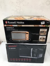 RUSSELL HOBBS COMPACT DIGITAL MICROWAVE & SHARP MICROWAVE OVEN WITH GRILL AND FLATBED (DELIVERY ONLY)