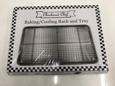 4 X CHECKERED CHEF BAKING/COOLING RACK AND TRAY (DELIVERY ONLY)