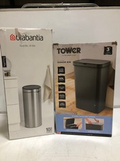 2 X ASSORTED BINS TO INCLUDE BRABANTIA 30L TOUCH BIN (DELIVERY ONLY)