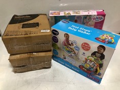 4 X ASSORTED ITEMS TO INCLUDE V-TECH FIRST STEPS BABY WALKER (DELIVERY ONLY)