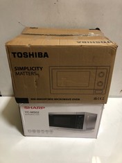 TOSHIBA MICROWAVE OVEN IN WHITE & SHARP MICROWAVE OVEN IN SILVER (DELIVERY ONLY)
