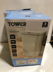 2 X TOWER 50L SENSOR BIN (WHITE) (DELIVERY ONLY)