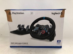 LOGITECH G29 DRIVING FORCE RACING WHEEL AND PEDALS, FORCE FEEDBACK, ANODISED ALUMINIUM, SHIFT PADDLES, EU PLUG, PS5, PS4, PC, MAC, F1 23 & GRAN TURISMO 7 COMPATIBLE, BLACK - LOCATION 26A.