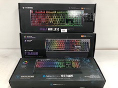 3 X OVERSTEEL AND NEWSKILL KEYBOARDS OF DIFFERENT MODELS INCLUDING NEWSKILL KEYBOARD MODEL NS-KB SERIKE BLUE- LOCATION 3A.
