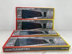 4 X THE G-LAB COMBO TUNGSTEN - BACKLIT WIRELESS GAMING KEYBOARD AND MOUSE PACK - SPANISH LAYOUT WIRELESS GAMING KEYBOARD + 2400 DPI WIRELESS GAMING MOUSE - PC/PS4/PS5/XBOX ONE - LOCATION 7A.