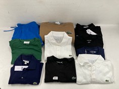 10 X LACOSTE GARMENTS DIFFERENT SIZES AND MODELS INCLUDING BROWN SWEATSHIRT 4XL - LOCATION 47A.